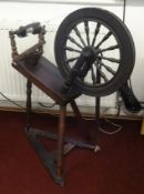 19th century oak `Orkney` spinning wheel,