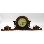 A rare 19th/early 20th board room clock with fusee movement in ornate carved mahogany and satin wood