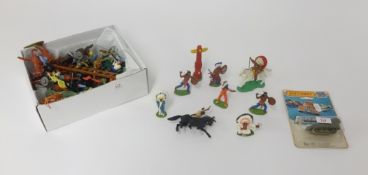 Britains, a small collection of plastic Indians and Cowboy figures etc.