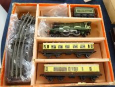 Meccano Ltd Gauge O Hornby tinplate clockwork GW 'Cornish Riviera' train set, 3C locomotive '