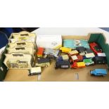 A collection of model cars including Days Gone boxed and other loose cars.