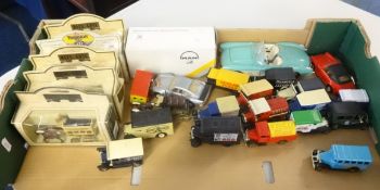 A collection of model cars including Days Gone boxed and other loose cars.