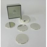 A 2008 silver plated coaster set, mint and boxed, a gift from the Queen to the Royal Household.