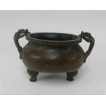 A Chinese bronze censor, diameter 11.5cm, height 9cm.