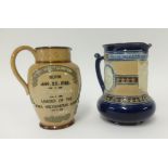 Doulton, General Gordon commemorative jug height 20cm and Doulton Worlds Columbian Exposition 1893