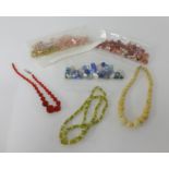 A quantity of various dress jewellery mainly bead necklaces including glass.