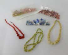 A quantity of various dress jewellery mainly bead necklaces including glass.