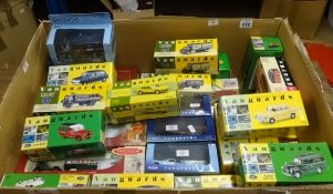 A collection of mainly Vanguards and diecast car models boxed, also some Days Gone track side models