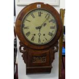 A 19th century walnut drop dial wall clock.