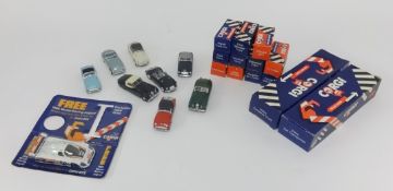 A collection of 23 Corgi diecast car models, 8 unboxed.
