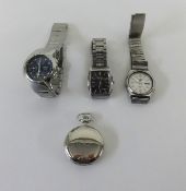 Three Seiko watches and another.