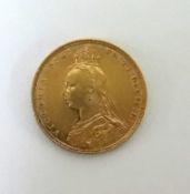 Victoria, 1893 gold sovereign.