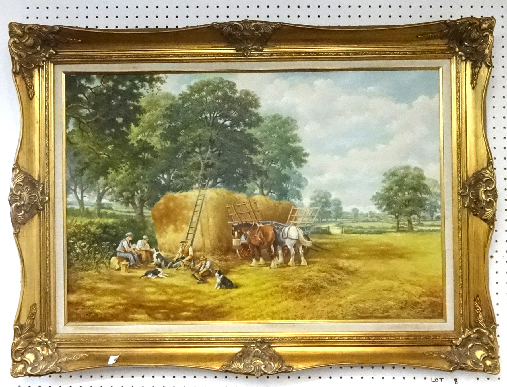 Stan. K. Mitchell (Plymouth Artist) oil on canvas, signed, 'Hay Harvest', in a swept gilt frame,