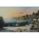 Brian Horswell, 'Newton Ferrers', signed print, 60cm x 44cm.