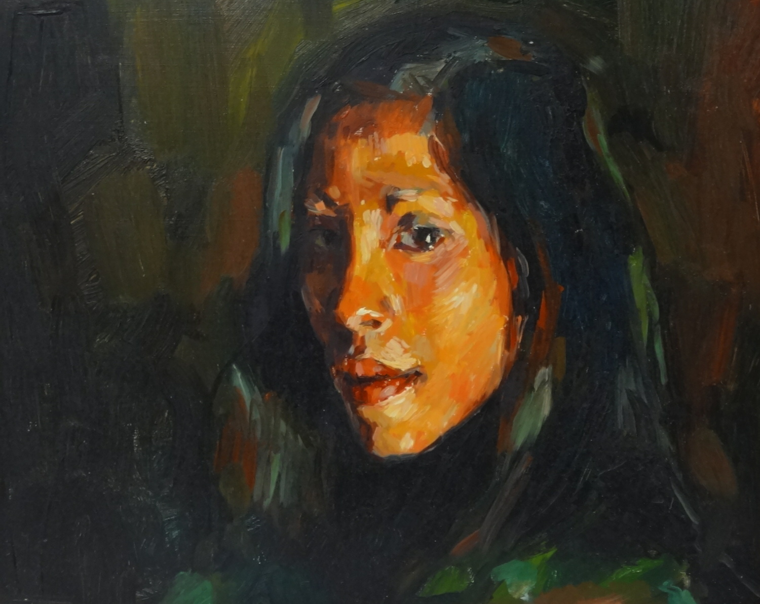 Robert Lenkiewicz (1941-2002) early oil on board, 'Portrait of Magdalena' (sister of Myriam), signed - Image 2 of 2