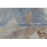 John Miller (1931-2002), original watercolour 'St Michael's Mount' with annotation 'Hubert Walter,