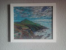 Paul Stephens, pastel 'Rame Head, Cornwall', 29cm x 24cm (exhibited at the Royal West of England
