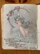 A sketch within an album, 'A Mermaid' signed Harold Gaze, dated 1923, with inscription to '