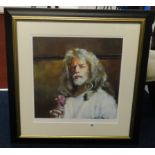 Robert Lenkiewicz (1941-2002) 'Self Portrait holding Rose 1998', signed, No.330/500, size