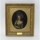 A 19th Century oil on board 'Lady Stracey', with plaque inscribed 'by John Opie (1701-1807)',