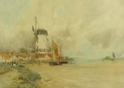 Oswald Garside (1879-1942) watercolour, signed, 'Dutch Coastline', 37cm x 49cm.