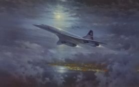 Simon Atack, limited edition print 'Concorde, Speedbird', Signed in pencil by the artist six