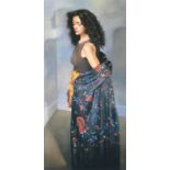 Robert Lenkiewicz (1941-2002), signed limited print 'Anna in Black Shawl', also signed by Anna