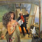 Robert Lenkiewicz (1941-2002) 'The Painter with Anna II',(Reflections) released 1994, silkscreen,
