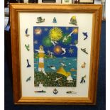 Brian Pollard, signed Puzzle Art Work, number 25/100, 'Fireworks 5th November 2000'.