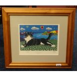 Brian Pollard, signed print 'Kernow the Cat', number 256/450, with certificate verso.