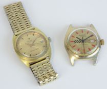 Tissot, a gents gilt Visodate, Sea Star 7 together with a Ruhla vintage gents watch (2).