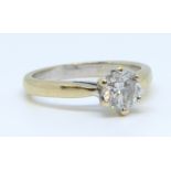 An 18ct diamond solitaire ring, marked '1.00ct', ring size L.
