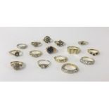 Fifteen 9ct gold dress rings, approx 38gms.