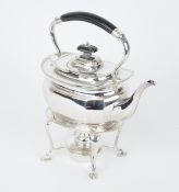 A Geo V spirit kettle and stand, approx 39.85oz.