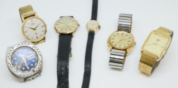 A collection of various mixed vintage gents watches including Seiko sports watch with bezel 972457