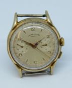 Favre-Leuba, a gents gold plated chronogprah wristwatch, back plate number 802781.