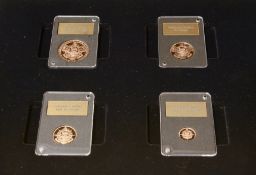 London Mint, The Falklands Conflict four coin sovereign set, from double sovereign to quarter