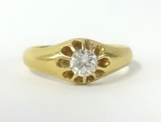 An 18ct diamond single stone ring, size T.