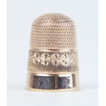 A 9ct gold thimble, maker 'CH', 5.20gms.