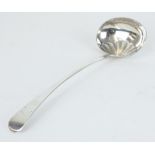 A Geo III silver ladle with scallop decorated bowl, approx 3.14oz, London.