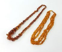 A bag of amber necklaces.