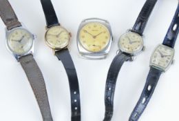 Vertex, a vintage stainless steel wristwatch and four others (5).