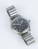 Omega, a gents vintage stainless steel military watch, the back plate marked 'WWW Y21770 10685969'