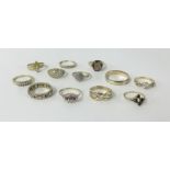 Twelve 9ct gold dress rings, approx 30gms.