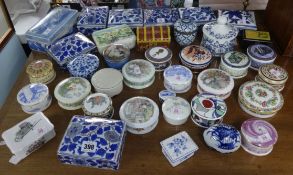 Collection of various porcelain boxes mainly modern including Doulton Harry Potter, Sadler, Wedgwood