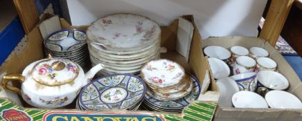 Various porcelain part service wares including Victorian Noritake, Limoges, Coalport also some