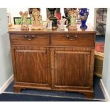 An early 20th century mahogany map cabinet with fitted interior, height 103cm and width 122cm.