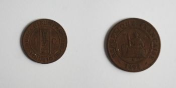 Coins- eight 18th/19th century copper coins and tokens including,