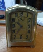Bayard-Bayard, brass cased mantle clock together with a trench art? Lighter.
