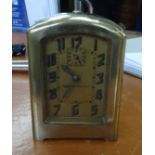 Bayard-Bayard, brass cased mantle clock together with a trench art? Lighter.